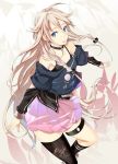  ahoge bare_shoulders blue_eyes braid ia_(vocaloid) kgr long_hair looking_at_viewer open_mouth pink_hair single_thighhigh skirt solo thigh-highs thigh_strap thighhighs twin_braids very_long_hair vocaloid 