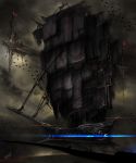  absurdres artist_request bird cloud clouds dark flying highres no_humans original ship sky 