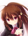  3: bell brown_hair cat hair_bell hair_ornament kotsu little_busters!! long_hair natsume_rin red_eyes school_uniform 