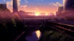  building city game_cg scenic skyfish sunset tsukumo_no_kanade 