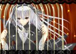  cage gothic_lolita kashiwagi_yun lolita_fashion long_hair purple_eyes rozen_maiden solo suigintou white_hair wings 