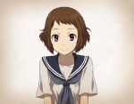  hyouka ibara_mayaka looking_at_viewer purple_eyes rito453 school_uniform serafuku short_hair solo violet_eyes 