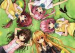  golden_darkness grass kurosaki_mea momo_velia_deviluke nana_asta_deviluke seifuku tail taiyaki to_love_ru to_love_ru_darkness yabuki_kentarou yuuki_mikan 