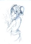  character_request highres ice2002 idolmaster idolmaster_dearly_stars monochrome solo suzuki_ayane traditional_media 