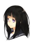  92m black_hair chitanda_eru hyouka long_hair portrait purple_eyes school_uniform serafuku simple_background smile solo violet_eyes white_background 