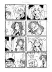  4girls 4koma :3 bag blush book braid chibi closed_eyes comic forest hat hong_meiling izayoi_sakuya kirisame_marisa lying maid monochrome multiple_girls nature nose_bubble o_o on_ground on_side partially_translated silent_comic sleeping smile star touhou translation_request twin_braids ushi 