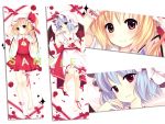  ascot barefoot bat_wings blonde_hair blue_hair crystal dakimakura face flandre_scarlet flower hat hat_ribbon lying multiple_girls petals puffy_sleeves red_eyes remilia_scarlet ribbon rose sample short_hair short_sleeves siblings side_ponytail sisters smile touhou verjuice wings wrist_cuffs 