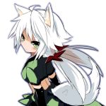  green_eyes long_hair naomi_(sekai_no_hate_no_kissaten) original shizuku_(naomi) tail white_hair 