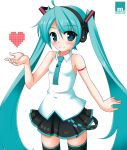  2012 aqua_hair bad_id blush dated green_eyes hatsune_miku headphones heart long_hair mw_ama necktie simple_background skirt smile solo thighhighs twintails very_long_hair vocaloid vocaloid_(lat-type_ver) white_background 