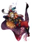  blonde_hair cape cefca_palazzo clown feathers final_fantasy final_fantasy_vi hat high_heels highres nshi pale_skin pointy_ears shoes solo 