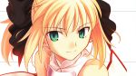  blonde_hair close fate/stay_night fate/unlimited_codes green_eyes saber saber_lily scan takeuchi_takashi 