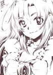  breasts cleavage cure_sunny dated hino_akane inoue_sora long_hair magical_girl monochrome precure princess_form_(smile_precure!) signature smile smile_precure! solo translated 