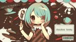  :t fork hatsune_miku heart heart-shaped_pupils maako_(pixiv54348) solo sweets symbol-shaped_pupils title_drop twintails vocaloid wink 
