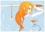  arisugawa_juri curly_hair jewelry lips long_hair necklace orange_hair shoujo_kakumei_utena sword weapon 