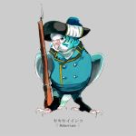  bird gun ikeuchi musket no_humans original parakeet simple_background solo weapon 