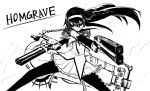  akemi_homura chain chains dual_wielding gun gungrave hairband handgun kurakumo_nue long_hair magical_girl mahou_shoujo_madoka_magica monochrome pantyhose parody solo weapon 