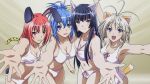  animal_ears bikini blush breasts cleavage front-tie_top genderswap halterneck inumimi kampfer kondou_mikoto mishima_akane multiple_girls nekomimi sangou_shizuku screencap senou_natsuru short_hair side-tie_bikini smile swimsuit tail toramimi usagimimi 