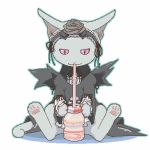  cat drinking furi lowres oekaki rozen_maiden suigintou wings yakult 