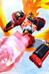  flying_kick godannar godannar_(mecha) kicking lowres ma-shin mecha shinkon_gattai_godannar!! solo 