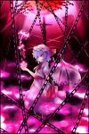  blue_hair chain hat highres red_eyes remilia_scarlet short_hair solo touhou vinashyra wings 