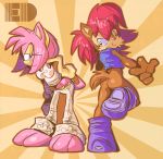  amy_rose animal_ears ass barefoot boots bottomless edtropolis feet furry looking_back midriff paws sally_acorn shoes smile sonic_team sonic_the_hedgehog tail toes 