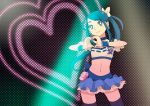  blue_eyes blue_hair blush choker cosplay cure_berry cure_berry_(cosplay) earrings flat_chest fresh_precure! heart heart_hands jewelry long_hair magical_girl midriff minazuki_karen ponytail precure pretty_cure skirt smile solo thigh-highs thighhighs ukokkei yes!_precure_5 yes!_pretty_cure_5 zettai_ryouiki 