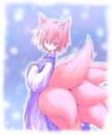  fox_ears fox_tail multiple_tails nekoguruma short_hair solo tail touhou yakumo_ran 