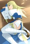  ass bad_id blonde_hair fishnet_legwear fishnet_stockings fishnets long_hair lying mu_2847 ragnarok_online thigh-highs thighhighs white_legwear white_thighhighs 