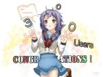  english gesture grey_hair jumping nagato_yuki noukatu school_uniform short_hair suzumiya_haruhi_no_yuuutsu 