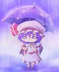  coin hat lowres nekoguruma rain remilia_scarlet short_hair solo tears touhou umbrella vampire wings 
