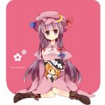  bad_id boots bow character_doll doll hair_bow hat ika kirisame_marisa long_hair patchouli_knowledge purple_eyes purple_hair solo touhou violet_eyes witch_hat 