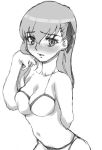  blush breasts cleavage fate/stay_night fate_(series) large_breasts long_hair matou_sakura monochrome swimsuit urabecat 