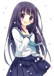  blush chitanda_eru heart hyouka long_hair looking_at_viewer open_mouth purple_eyes purple_hair sakura_yuzuna school_uniform serafuku skirt solo violet_eyes white_background 