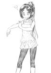  archellaura bad_id copyright_request long_hair monochrome precure simple_background solo white_background 