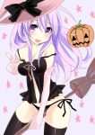  1girl alternate_costume broom choujigen_game_neptune choujigen_game_neptune_mk2 halloween hat long_hair mikan_no_shiru nepgear purple_eyes purple_hair solo violet_eyes witch_hat 