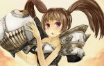  armor brown_hair red_eyes scar twintails zi-dabu 