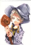  dark_souls hat highres short_hair staff traditional_media witch_beatrice 
