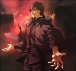  brown_eyes brown_hair cassock cross cross_necklace fate/zero fate_(series) jewelry kotomine_kirei male necklace solo zihad 