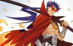  axtame cosplay derivative_work fate/stay_night fate_(series) kamina kamina_(cosplay) kamina_shades katana lancer long_hair look-alike male parody ponytail red_eyes sheath sheathed shirtless solo sunglasses sword tengen_toppa_gurren_lagann weapon 