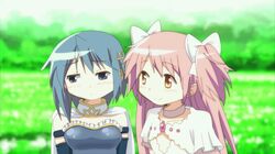  animated animated_gif armband blue_eyes blue_hair bow cape cheek-to-cheek cheek_press cheek_rub choker friends goddess_madoka hair_bow hair_ornament hairclip hangaku kaname_madoka long_hair luminous_(madoka_magica) magical_girl mahou_shoujo_madoka_magica mahou_shoujo_madoka_magica_movie miki_sayaka multiple_girls pink_hair short_hair short_twintails smile spoilers twintails ultimate_madoka yellow_eyes 