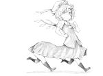  extra_legs flandre_scarlet hat monochrome short_hair simple_background solo takeuma touhou white_background wings 