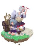  animal_ears bare_shoulders capelet compass detached_sleeves dowsing_rod faux_figurine grey_hair hat highres inubashiri_momiji japanese_clothes long_sleeves mouse_ears mouse_tail multiple_girls nazrin red_eyes short_hair silver_hair sitting skirt tail tokin_hat touhou tsuchinoko vanilla_(nekomist) white_background wolf_ears wolf_tail 