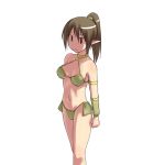  aaaa breasts brown_hair copyright_request pointy_ears ponytail short_hair simple_background solo white_background 