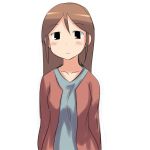  aaaa black_eyes blush brown_hair copyright_request simple_background solo white_background 