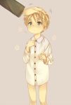  axis_powers_hetalia blonde_hair blush child eyebrows green_eyes naked_shirt petting short_hair united_kingdom_(hetalia) young 