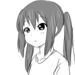  aaaa blush k-on! long_hair monochrome nakano_azusa simple_background solo white_background 