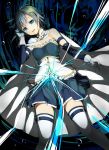  blue_eyes blue_hair bubble cape gloves grief_seed hair_ornament looking_at_viewer lying magical_girl mahou_shoujo_madoka_magica miki_sayaka on_back short_hair skirt smile solo tears thigh-highs thigh_strap thighhighs unasaka_ryou water white_gloves white_legwear 