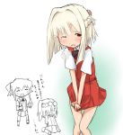  blush carrot do_(taka) hidamari_sketch multiple_girls nazuna nori original school_uniform skirt smile translated translation_request 