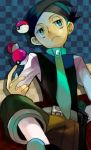  bored frontier_brain green_eyes holding holding_poke_ball lowres male mob_mob necktie nejiki_(pokemon) poke_ball pokemon pokemon_(game) pokemon_dppt sitting solo 