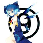  &#9320; ? blue_eyes blue_hair bow cirno hair_bow ice ice_wings onoue_ren puffy_sleeves short_hair short_sleeves smile solo touhou wings â‘¨ 